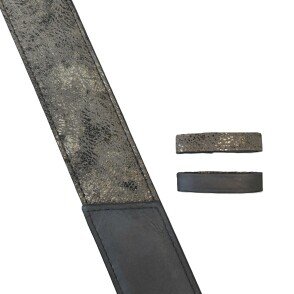 Ceinture reversible femme Gris souris/ gris brillant