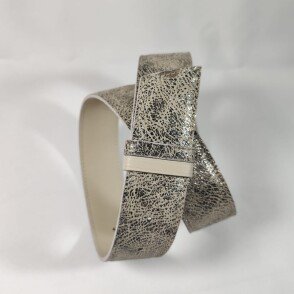 Ceinture reversible femme Ivoire / ivoire irisé